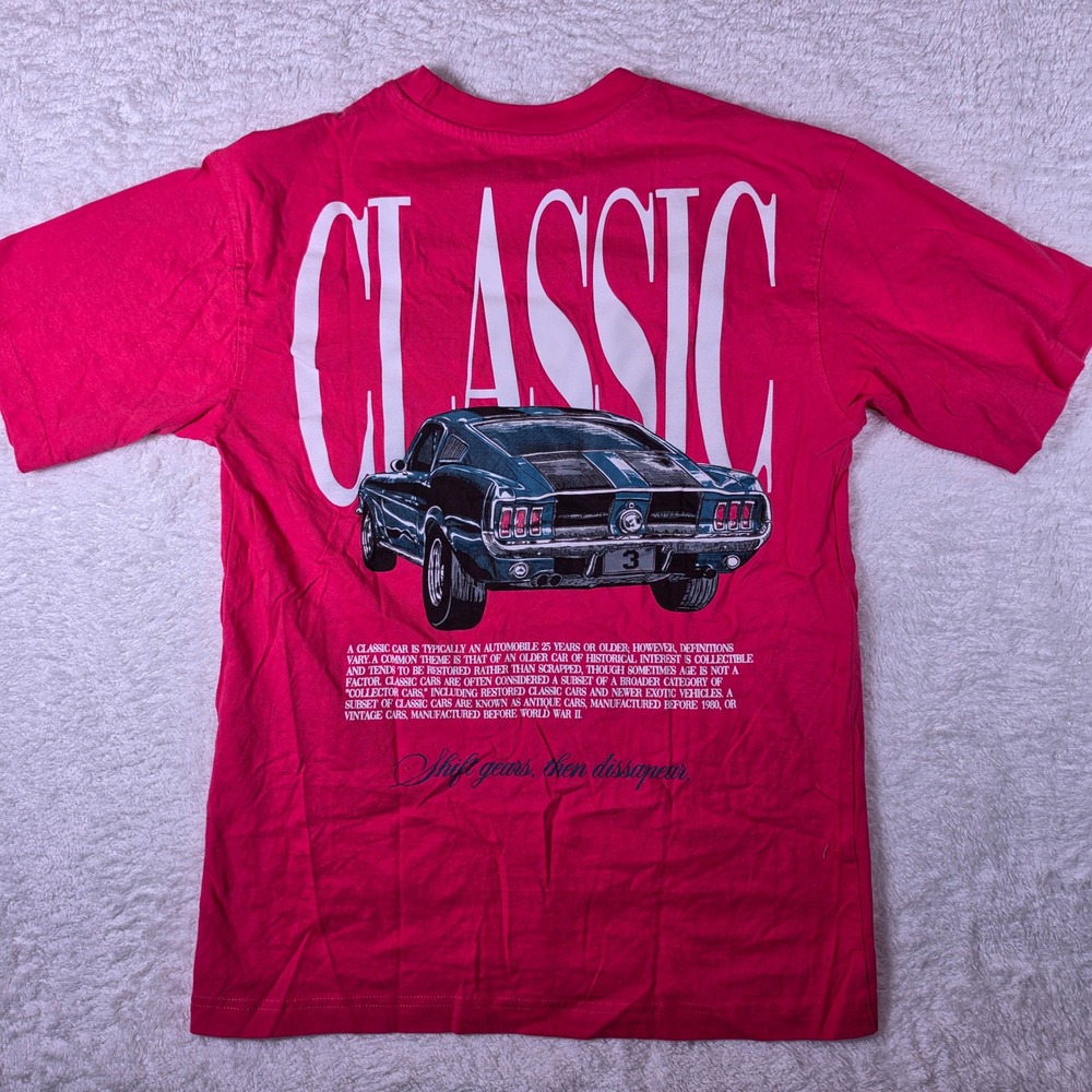 GSTR Classic Car Mustang Graphic Mens Small Red s/s Crew Neck Tee RN16228